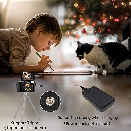 Camara-de-Fotos-Cmara-Digital-Vlogging-Cmara-240-MP-27K-Ultra-HD-Cmara-Compacta-de-30-Pulgadas-con-Pantalla-Plegable-Linterna-Retrctil