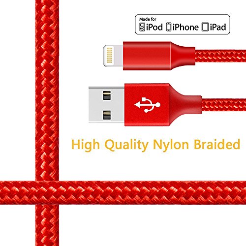 image for Ulimag Phone Charger 3Pack 6FT Nylon Braided USB Charging & Syncing Co