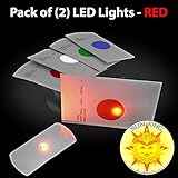 Pack of (2) Flat LED Disc Golf Lights - RED + Sun