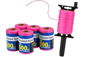 Mason Line String Line - #18 Braided Nylon String - 500 Ft Length - Nylon with Reloadable Line Reel Twine for Gardening Or Ma
