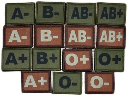 Woven Blood Group Patches With Velcro Backing