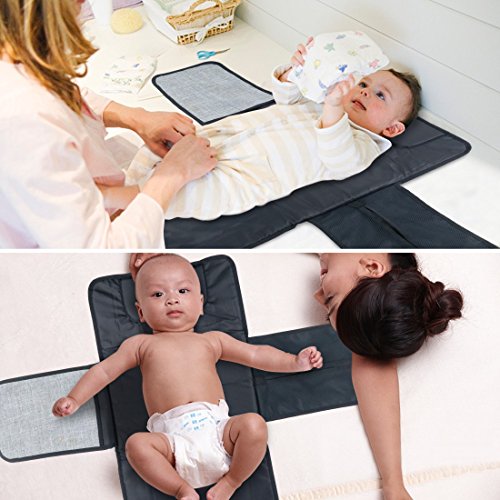 image for Idefair Diaper Changing Pad with Head Cushion and Pockets,Infants Baby