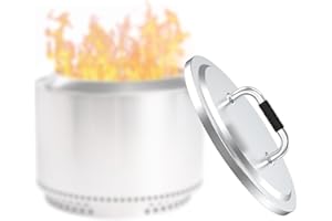 Fire Pit Lid for Solo Stove Bonfire 2.0-19.5" Stainless Steel Fire Pit Lid Cover with Heat-Resistant Handles, for Solo Stove 