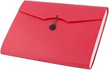 D.RECT Expandable A4 File Organizer 12 Compartments Red view 2