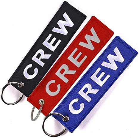 Crew Cars Keychain, Tomcrazy Double Sided Embroidered Fabric Motorcycle ATV UTV Pilot Ring Key Chain, Bags Decorative Novel Tag Lock (3PCS)