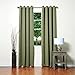 Best Home Fashion Thermal Insulated Blackout Curtains - Antique Bronze Grommet Top - Olive - 52