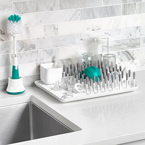 OXO Tot Baby Bottle Drying Rack with Drain Board, Portable Drying Rack