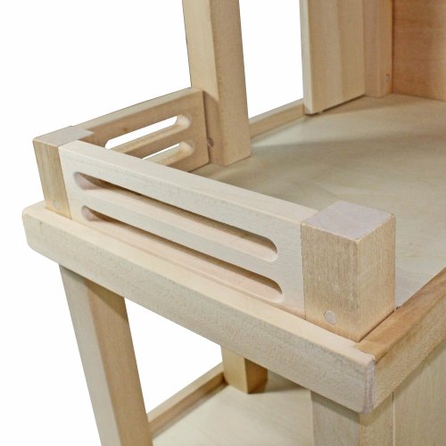 Freda Villa Puppenhaus aus Holz mit 3 Etagen Tragegriff 46 x 35 x 58 cm (B x T x H) – Bild 8