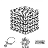 Weirui Magnetic Cube 216pcs Rolytoy Magnets Blocks Magnetic Sculpture Holders Square Cube Children's Puzzle Magic Cubes DIY Educational Toys for Kids (Silver 1, 5 mm)