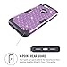 iPhone 7 Case, LONTECT Hybrid Heavy Duty Shockproof Diamond Studded Bling Rhinestone Case with Dual Layer [Hard PC+ Soft Silicone] Impact Protection for Apple iPhone 7 - Purple/Black