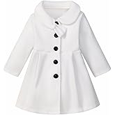VQWQPO Toddler Baby Girl Coat Long Sleeve Solid Color Buttons Clothes Jacket Little Girls Dress Coat Fall Winter Outfit