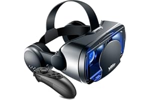 NEWSTYP 5~7inch VRG Pro 3D VR Glasses Virtual Reality Full Screen Visual Wide-Angle VR Glasses Box for 5 to 7 inch Smartphone Eyeglasses with Remote Control (Black Pro)