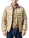 ZSHOW Men's Lightweight Stand Collar Packable Down Jacket(Khaki,X-Large)