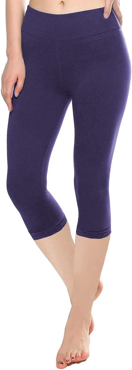 KT Buttery Soft Capri Leggings for Women - High Waisted Capri Pants with Pockets - Reg & Plus Size - 10+ Colors