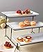 Porcelain 3 Tier Serving Tray - Rectangular Tier Serving Tray - Party Dessert Tiered Tray, 12-Inch Plate Set - White Tiered Cake Serving Stand- Dishwasher Safe Porcelain Appetizer 3-Tier Stand