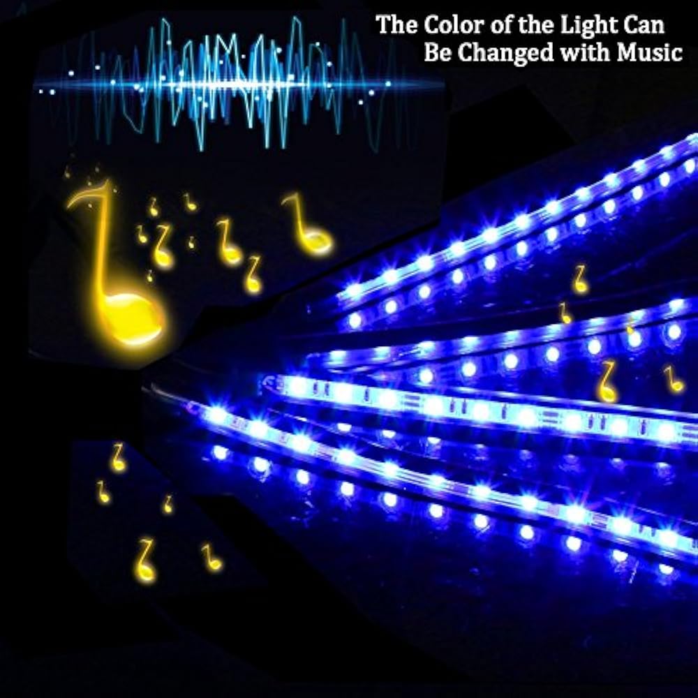Car LED Strip Light, 4pcs 72 Multicolor Music Interior