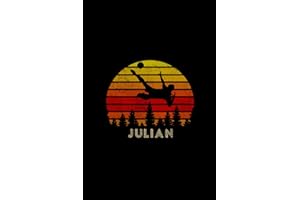 Julian Name Gift Personalized Football Notebook Planner, Checklist Journal for Soccer Sport Lovers: Gym, Mom, 6x9 inch, A Bla