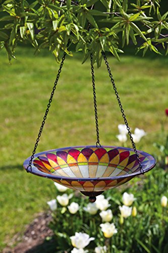 Evergreen enterprises eg2gb218 tiffany hanging glass bird bath