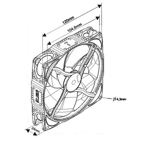 Noiseblocker NB-eLoop B12-P 120mmx25mm Ultra Silent Bionic Blade PWM Fan - 800 - 2000 RPM