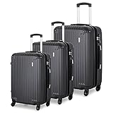 TravelCross Luggage 3 Piece (ABS) Spinner Set w/ TSA lock and Global Tracking System