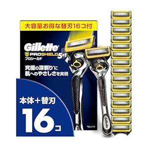 Gillette ジレット 髭剃り 本体 替刃 16個 カミソリ 剃刀 メンズ 深剃り 肌に優しい プロシールド 【Amazon.co.jp限定】