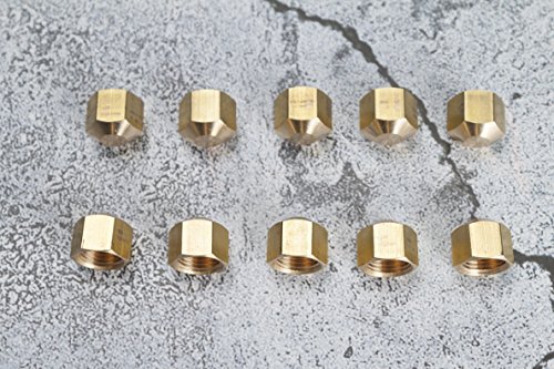 LTWFITTING 1/4" Brass Compression Cap Stop Valve Cap,BRASS COMPRESSION FITTING(Pack of 60)