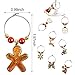 Yonune 16 Pack Wine Glass Charms Christmas Themed Wine Glass Markers Tags, Drink Markers Wine Accessories for Christmas Party Favors Supplies (16 Styles)