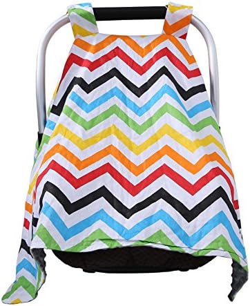 MoCuishle Baby Car Seat Cover 2 in 1 Infant Carseat Canopy Breathable Breast Feeding Nursing Cover for Baby Girls Boys (Rainbow)