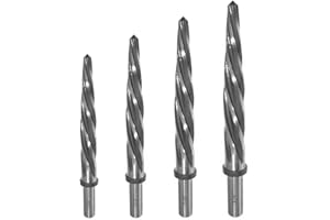 YUEWO 4PCS Bridge Construction Reamer Drill Tool Set for Metal, M2 HSS Car Tapered Alignment Drill Bit Chucking Steel Spiral Flute With Shank Chuck
