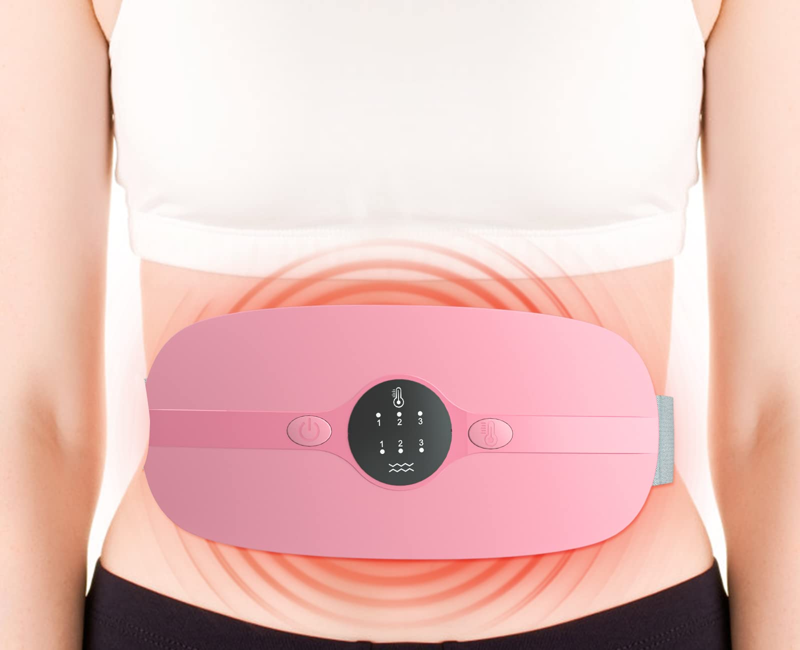 Heating Pad for Period Cramps, 3 Heat Levels and 3 Massage Modes, Portable Heating Pad for Menstrual Cramps Relief, Electric Heat Belt, Christmas Gifts for Women and Girl Stocking Stuffers