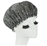 Huachnet Waterproof Double Layers Women's Shower Caps (Grey)