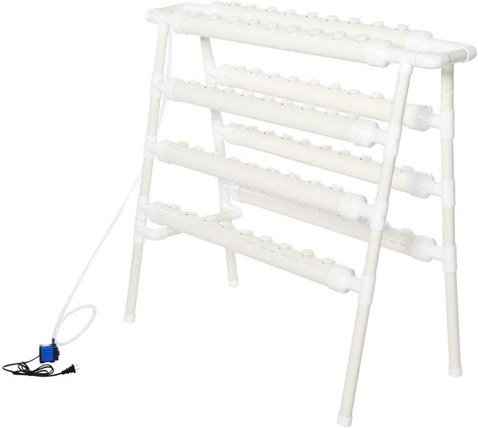Double Side Hydroponic 72 Holes hydroponic Grow kit,Plant Germination Rack System Grow Kit Water Culture Piping Site US 110-240V for Leafy Vegetables
