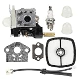 Buckbock RB-K84 Carburetor with Air Filter Gasket Fuel Repower Kit for Echo PE265 PPT265 PAS265 SHC265 HCA265 SRM265 SRM265S SRM265T SRM265U A021001200 Trimmer Weedeater