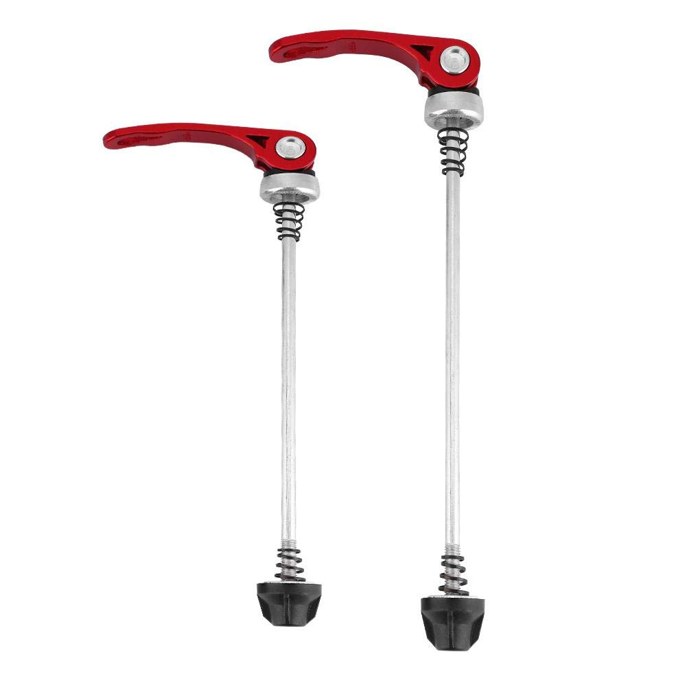 Bike Skewers Set, Quick Release Shaft 1 Pair Wheel Hub Front Rear Quick Release Lever (Red)