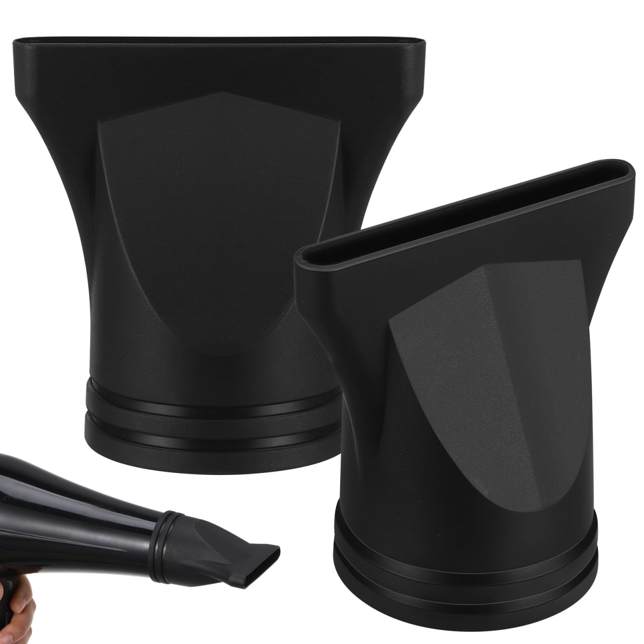 Photo 1 of *USED*
Angoily 2PCS Hair Dryer Attachment Universal Black Plastic Blower Nozzle Replacement Styling Tool for Home Use or Professional Salon Hairdressing Blow Outer Hair Dryer Accessory Reusable Styling Tool