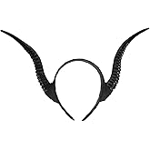 Beaupretty Halloween Horns Headband Devil Horn Headpieces Gothic Antelope Horns Halloween Cosplay Photo Props Black