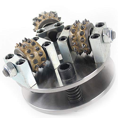 Raizi 125 mm Bush Hammer Wheel Plate for Angle Grinder Litchi Surface with 3 Bits for Hammered Granite Marble Concrete