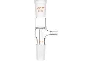 XCD Glass Vacuum Take-Off Adapter with 24/40 Joints, Straight and Short Stem Take Off Adapter for Laboratory Use