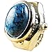 Youyoupifa Oval Crystal Inlay Hunter Case Quartz Finger Ring Watch (Blue&Dark Blue)