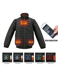 Vinmori Chaqueta térmica eléctrica para mujeres Lavable Carga por USB Ropa caliente con diseño de funda desmontable para motocicleta Moto de nieve Bicicleta para montar Golf (batería no incluida)