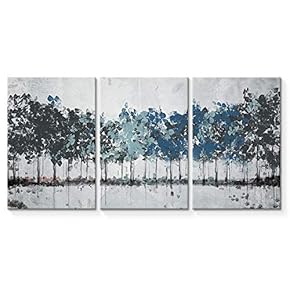 Wall26-3 Plane Canvas Wall Art-Abstract Oil Painting Tree Forest-Giclee Painting Wall Bedroom Living House Decoration Home Art - 16"x24" x 3 Panels