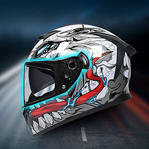 LIXIAOHONGG Motorhelm ECE , motorhelmen, Racing motorhelm met zonneklep goedgekeurd glasvezel Shell ECE goedgekeurde… - Image 8