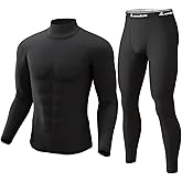 CL convallaria Long Johns Thermal Underwear for Men Soft Fleece Lined Base Layer Cold Weather Top Bottom Gift Set