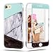 iPhone 7 Case and iPhone 7 Tempered Glass Screen Protector, Marble Wood Design Slim Anti-Scratch Protective Kit, Soft TPU Cover and Screen Protector Bundle for iPhone 7