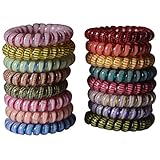 Bzybel 10 Pcs Colorful Telephone Wire Cord Elastic Head Tie Hair Band Hair TIes Ponytail Holders
