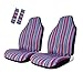 Copap, Universal for Purple Stripe Front Seat Baja Stripe Colorful Bucket Covers for Car, SUV & Truck (2 seat +2 seat Belt Covers)
