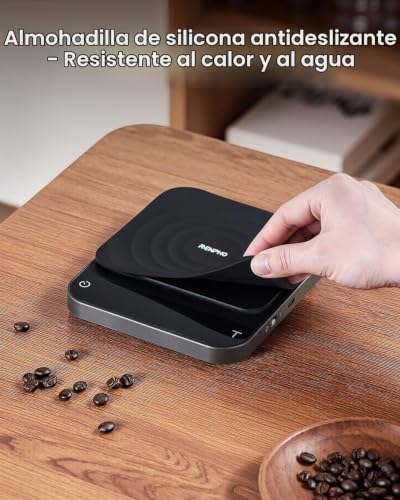Balança de café, balança de espresso com temporizador, Descarga Recarregável de Alta Precisão sobre Escala 0,1g, capacidade de 3kg