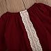 Dark Red Baby Girls Clothes Long Sleeve Lace Romper Jumpsuit Outfit (0-6 Months, B)