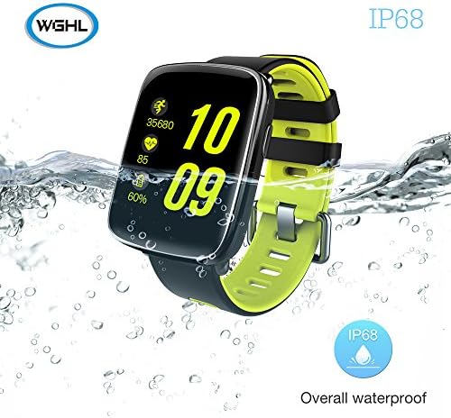 GV68 RANDOL Smart Watch with 1.54 inch HD LCD Display and Silicone Strap,Wrist Watch Support Ver 4.0 Bluetooth IP68 Waterproof Bluetooth Smartwatch Compitable for iOS and Android Smartphones (Green)