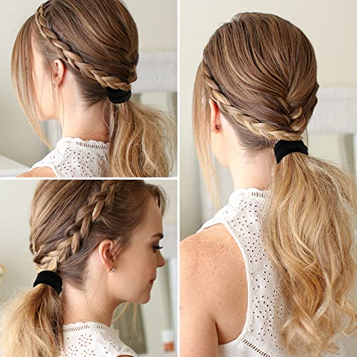 100 PCS Large Hair Ties, Ponytail Holders for Thick Heavy Hair, Stretchy Elastic Hair Ties for women, Men, Girls, Non-slip Hair Bands for Curly Hair, No Seamless Nylon Hair Ties, No Damage Hair Accessories, Black